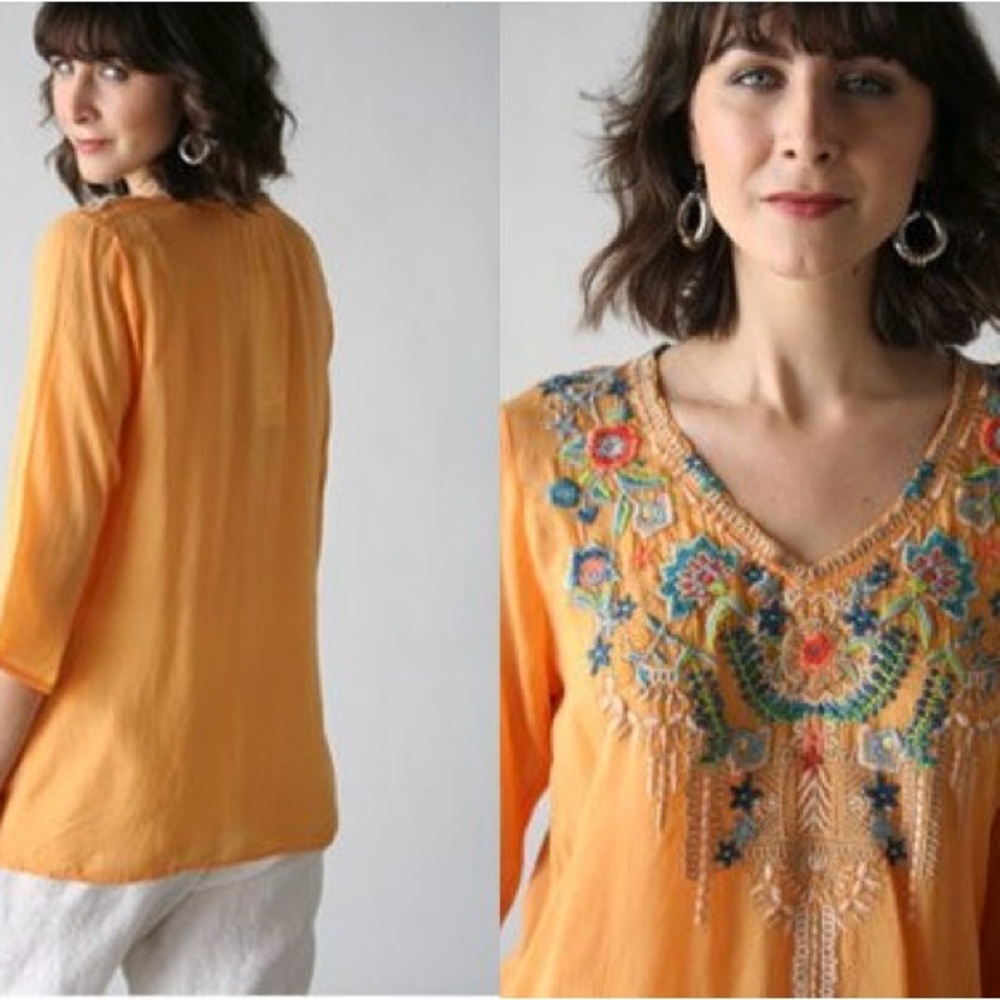 Johnny Was Embroidered Tropic Blouse View 2